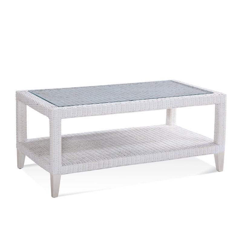 Long Beach Glass Cocktail Table, Bisque