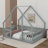 Amarionna Wood House-Shaped Floor Bed with Fence, Guardrails-1277471101-1277471102