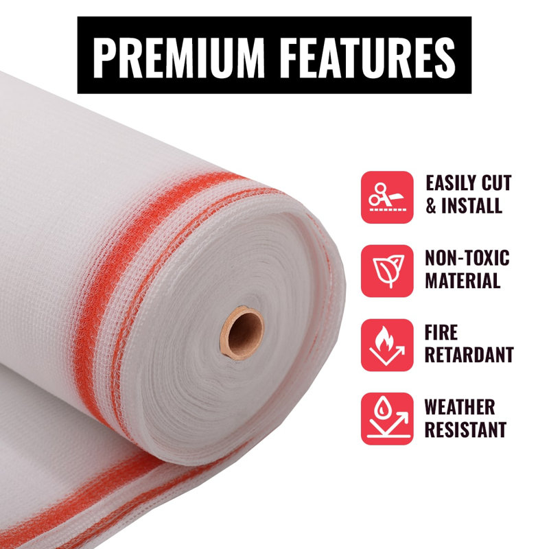 6ft. X ft.50 Heavy Duty Safety Debris Netting Rolls - Fire Retardant,1/16” Mesh roll., 100" H x 8.5" W x 0.0625" D