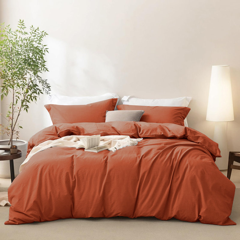 Ensemble de housse de couette unie 3 pièces - Literie 100% microfibre soyeuse avec taies d'oreiller, lavable à la machine