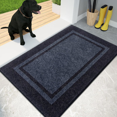 Non-Slip Indoor Door Mat, Dirt Trapping Entryway Rug, Machine Washable & Super Absorbent Welcome Mat