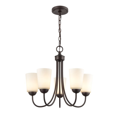 5 lumières 20 po Lustre large en bronze frotté