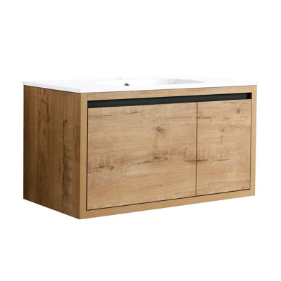 Katelind 36 Inch Wall Mounted Bathroom Vanity With Gel Sink