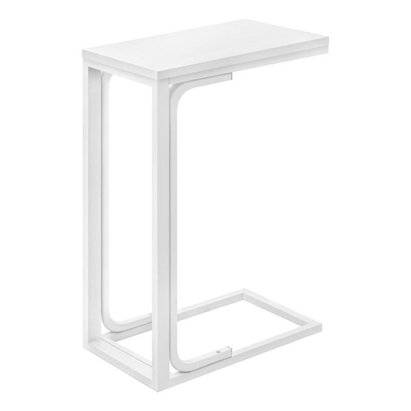 Modern Table, C-Shaped, End, Side, Snack, Living Room, Bedroom, Contemporary, White