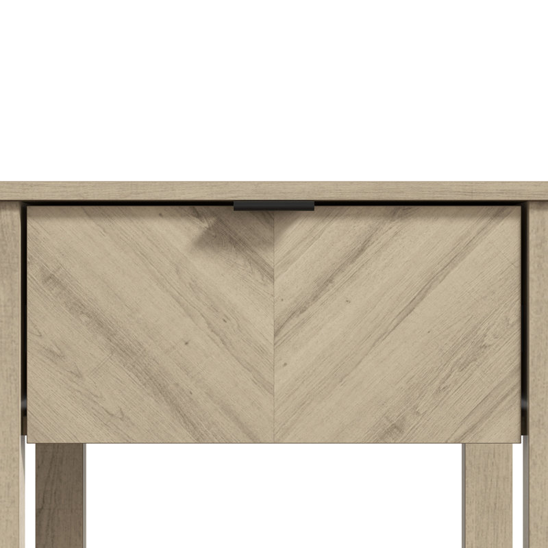 Aleshire Mid-Century Modern 23.2"H 1 Drawer Nightstand, Oslo Oak, 1
