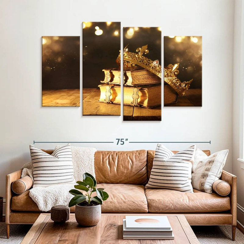 Kerner Crown On Books, 42" H x 68" W