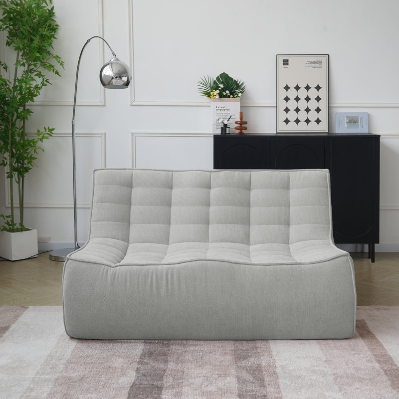 Causeuse à 2 places gris clair chenille et confortable