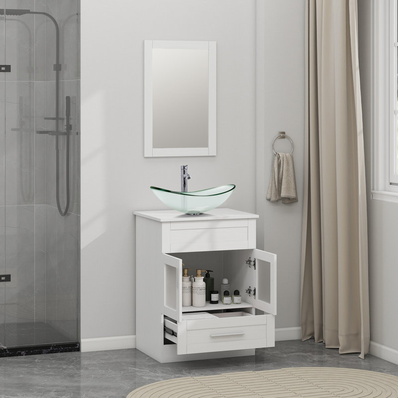 Ensemble de meuble-lavabo simple 24 "avec miroir