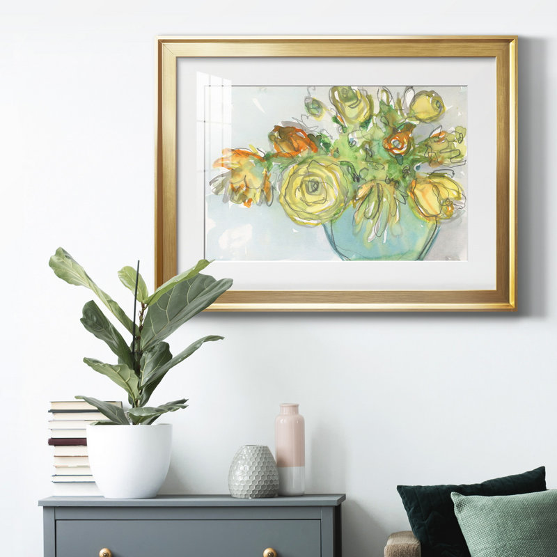 Toile encadrée de qualité supérieure Spring Spring, Cadre doré, H 30,5 po x l 42,5 po x P 1 po, Blanc
