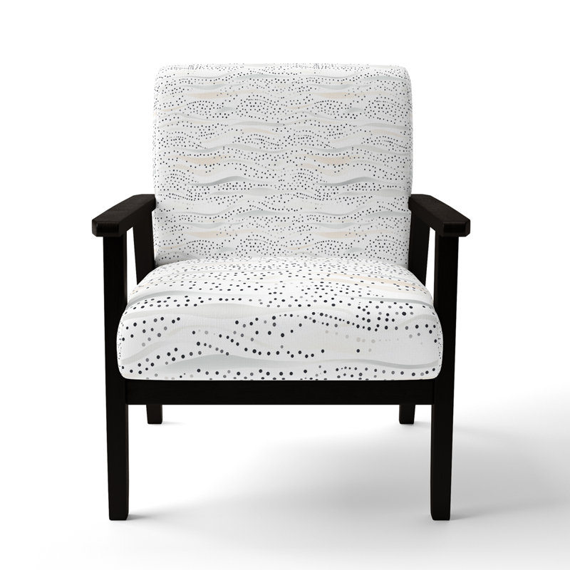 Chaise d'appoint Dots - Wave, Accoudoirs carrés noirs
