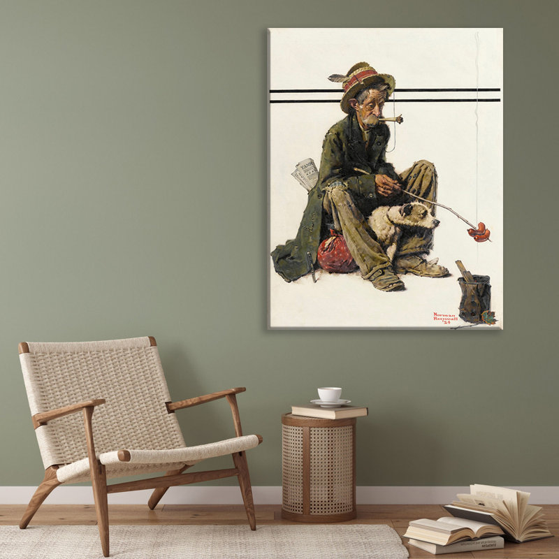 «Hobo Homeless» par Norman Rockwell, toile tendue avec châssis, H 40 po x l 28 po