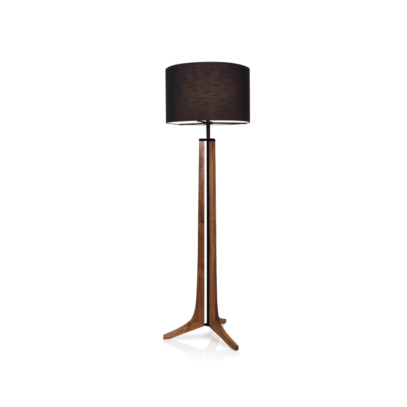 Lampe de plancher 72 po forma, Noir, Noyer, Noir anodisé
