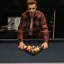 Table de billard 84 po avec boules de billard, queues de billard, craie de billard, brosse de nettoyage, pieds en X, toile noire, gris rustique, L 84,1 po x l 46,5 po x H 32 po