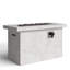 Foyer d'extérieur en béton gris, 24 po, table de construction H, compatible avec les pierres de lave