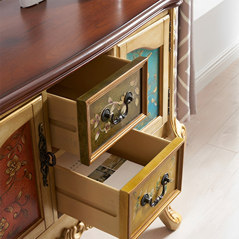 Rustic Vintage Painted Console Table