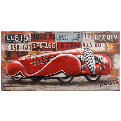 Décoration murale peinte à la main "jaguar xk120"