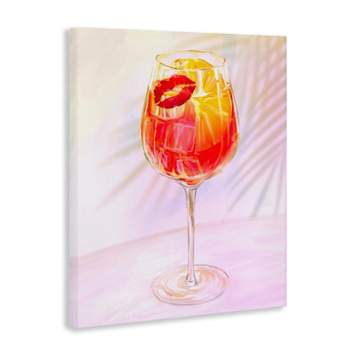 Toile de cocktail estivale avec des lèvres, design par Ziwei Li