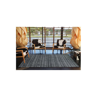 Tapis décoratif rayé noir à motif moderne lavable à la machine