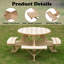 Table de pique-nique ronde en bois Admeto, table de jardin pour enfants, table de bricolage
