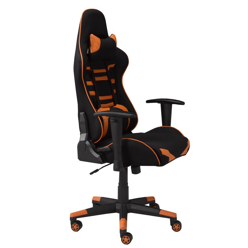 Fauteuil de jeu PC et de course, Orange / Noir