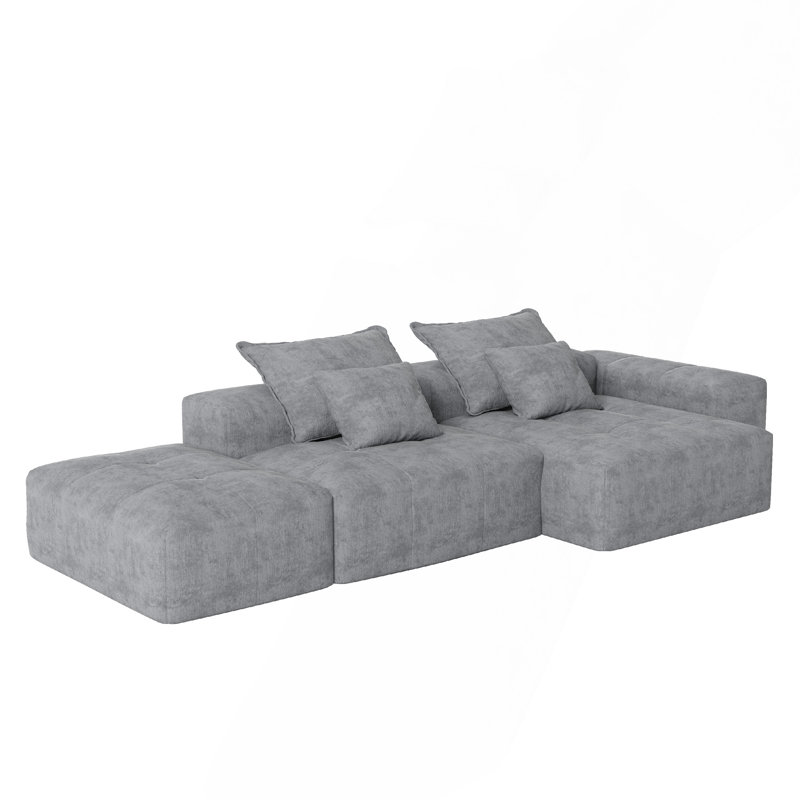 Canapé modulaire surdimensionné moderne avec repose-pieds, Gris