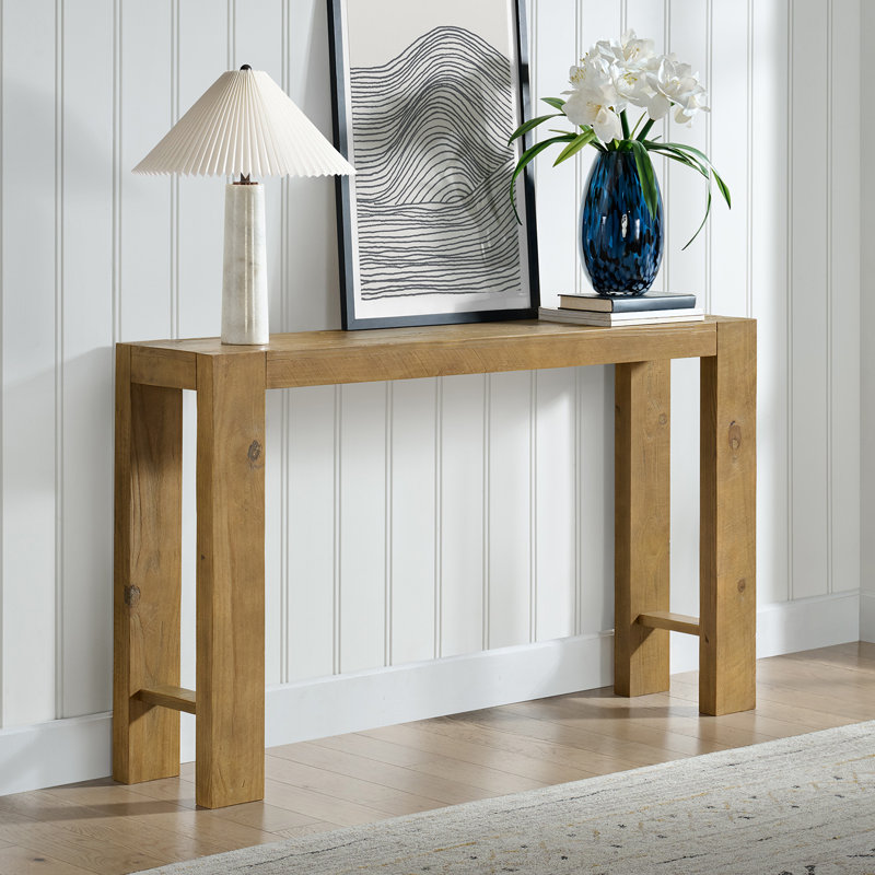 Solid Wood 56" Console Table, Oak, 32" H x 56" W x 12" D, Oak