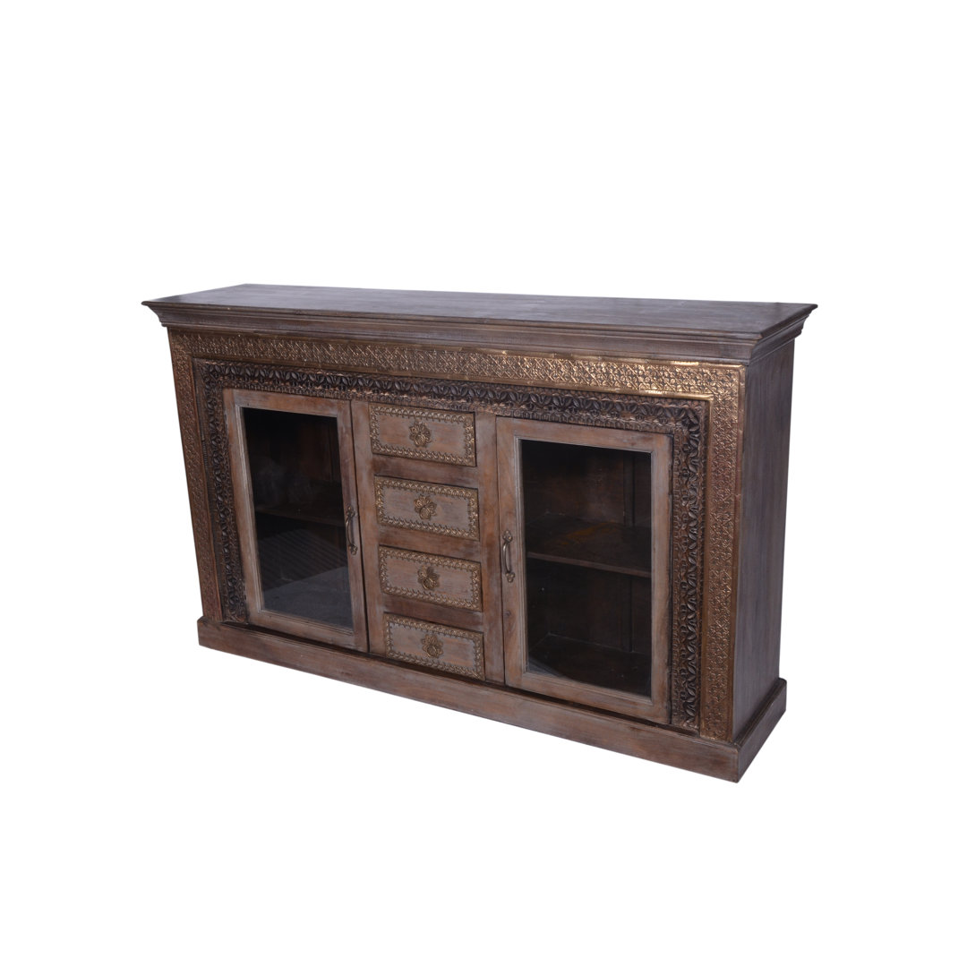 Metal Cladded Sideboard, 57x16x39 Bungalow Rose