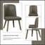Ensemble de 2 chaises d'appoint Waylon en cuir synthétique gris et finition chêne gris