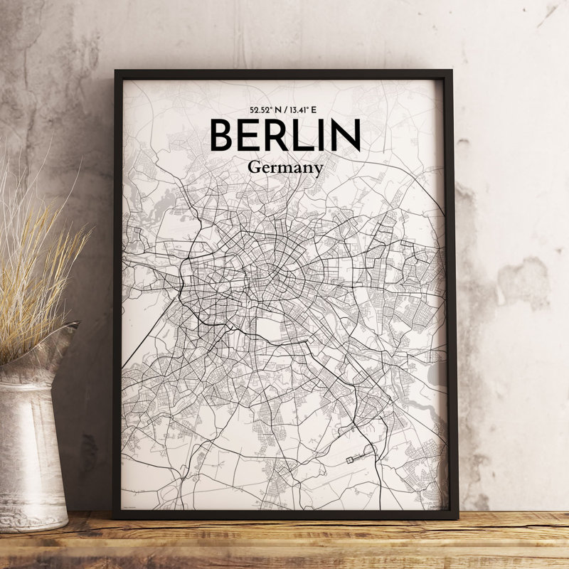Berlin City Map - No Frame Print, 43.2cm H x 27.9cm W x 0.1cm D