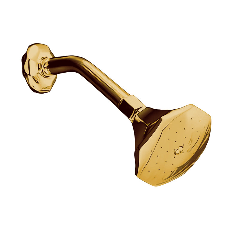Mississippi Wall Shower Set With 6" Spout/8" Center and 2.5" Shower Nipples in, Unlacquered Polished Brass