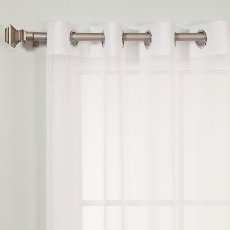 Paire de rideaux transparents avec œillets Maine, Blanc