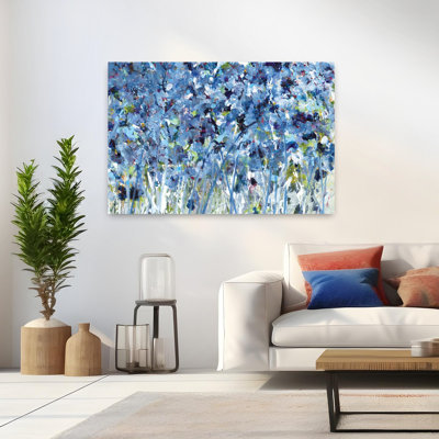 Wildflowers In Blue Abstract Contemporary Flower Art