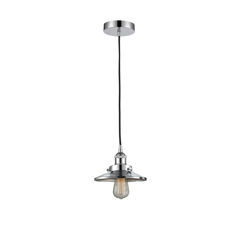 Luminaire suspendu conique à 1 lumière California, Chrome poli, Chrome poli