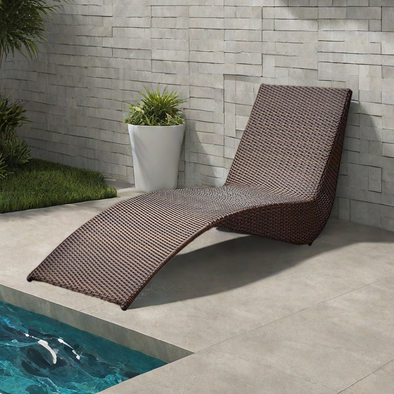 Outdoor Leisure Pool Balcony Lounge Chair, 1, Brown