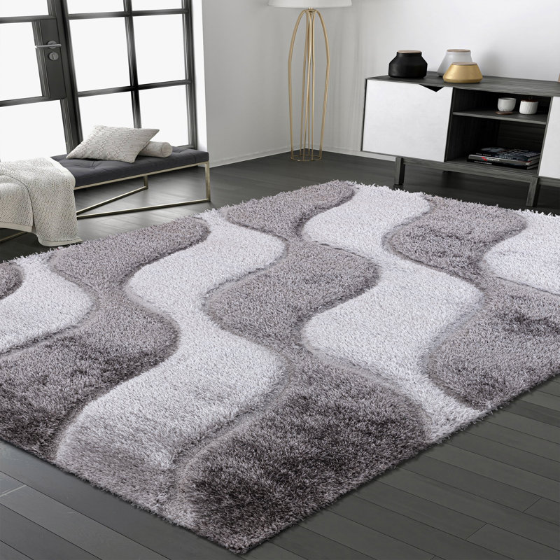 Ritney Geometric Shag Indoor / Outdoor Area Rug, Rectangle 120 x 170cm