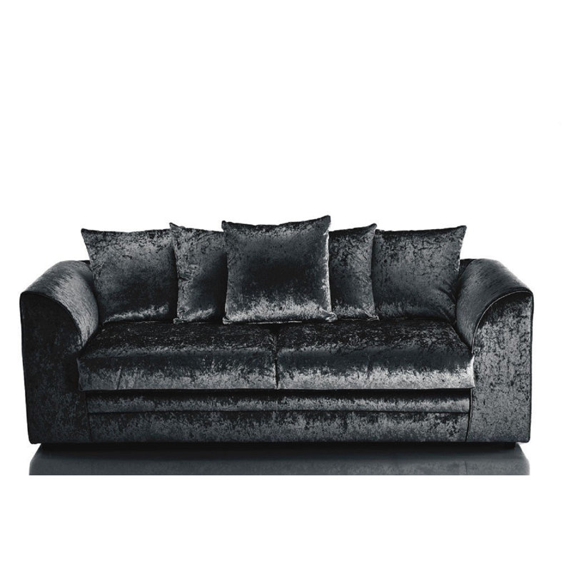 Temple Velvet Sofa, Black, 3