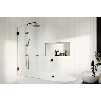 Albedo 34 in. x 58 in. Fully Frameless Glass Bathtub Shower Door