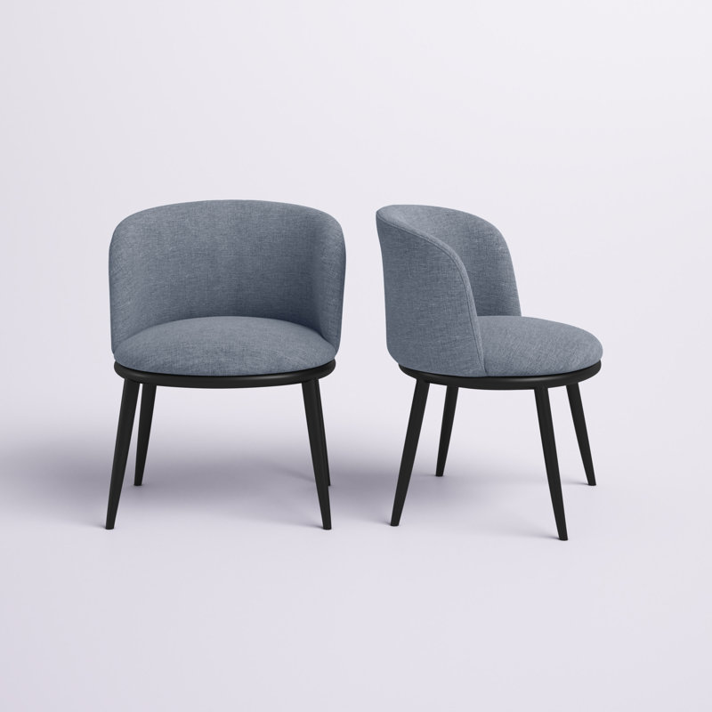 Swayzee Fabric Dining Chair with Iron Legs, Gray