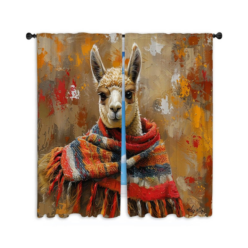 Paire de rideaux obscurcissant en polyester Winter Alpaca, L 56 po x L 80 po