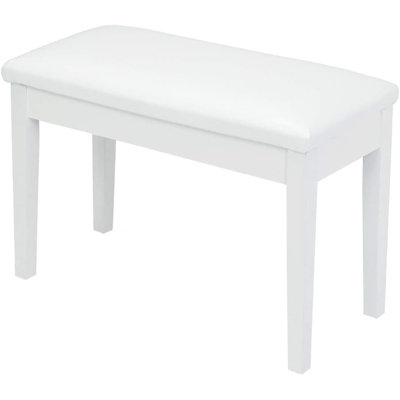 White Leather-Top Piano Bench With Storage, 29.5"X13.8"X19"