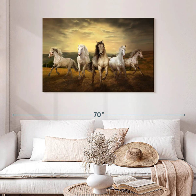Crowle Sunrise Galloping Horses, 30" H x 45" W