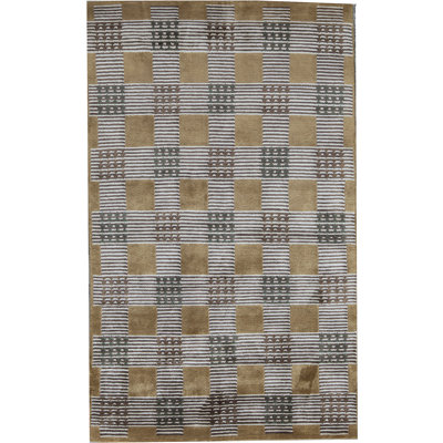 Hand-Knotted High-Quality Gray and Yellow Area Rug