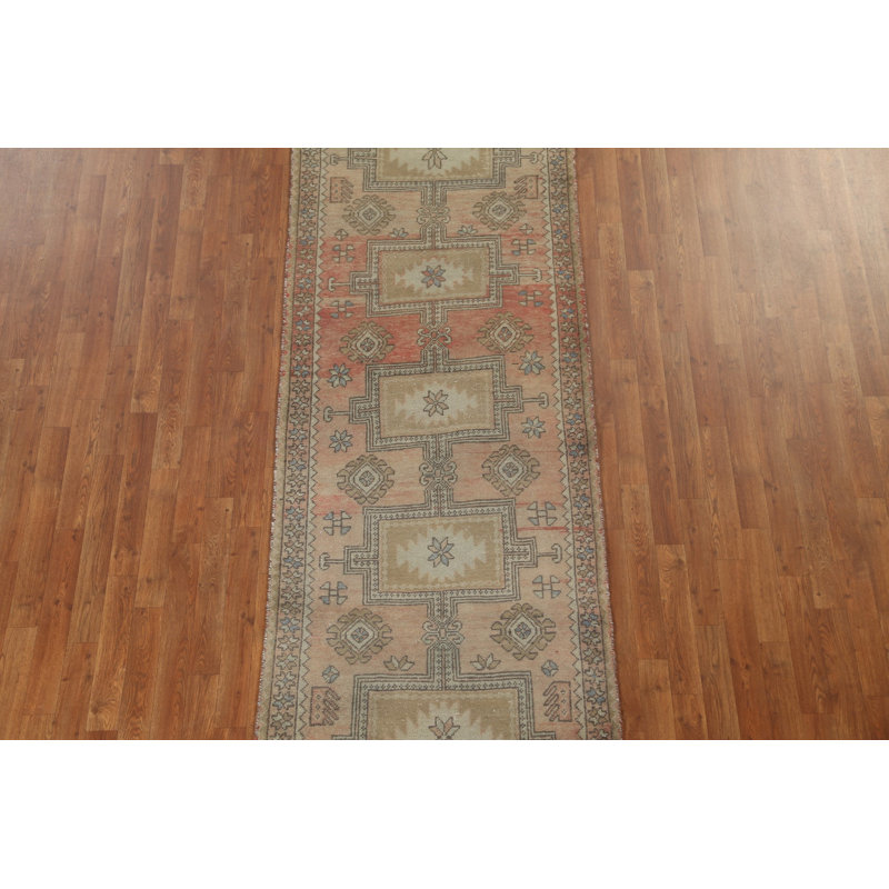 Vintage Wool Traditional  Runner Rug 3x10