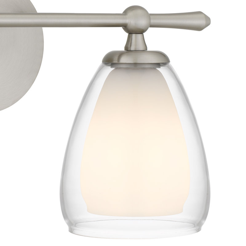 Éclairage pour salle de bain 2 lumières en nickel brossé Vivienne, Deux lumières