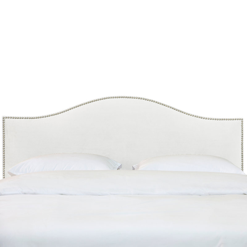  Upholstered Panel Headboard, Twin, Classic White Velvet