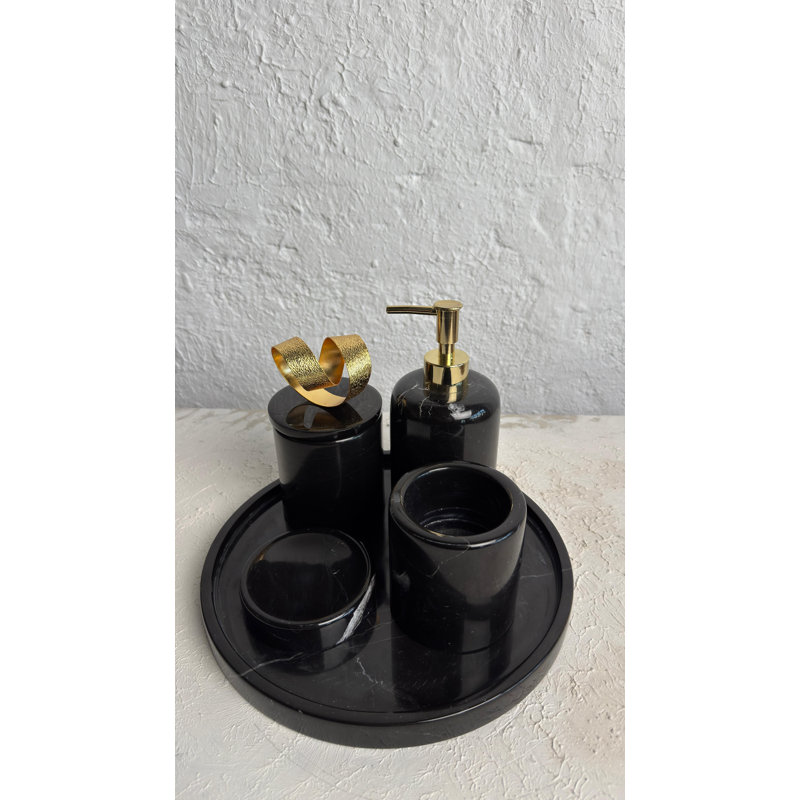 Ensemble de salle de bain cinq pièces, Noir