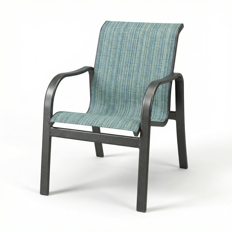 Windward Outdoor Sonata Arm Chair, Nova Seaglass Sling/Anthracite