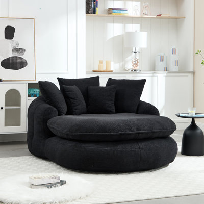 Oversized Oval Upholstered Bean Bag Sofa