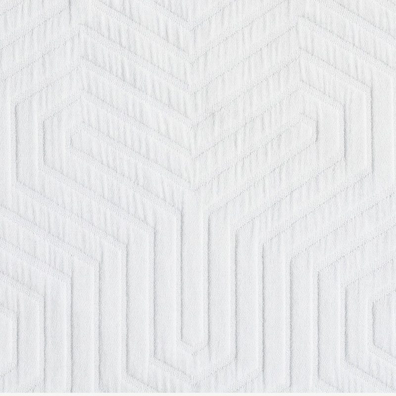 Couvre-lit en jacquard 100% coton Threadmill, Très grand (106 po x 90 po), Blanc Aster