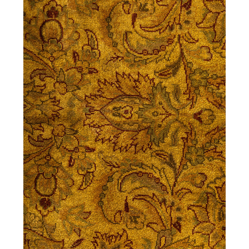 Overdyed Hand-Knotted Wool Modern-Contemporary Gold Area Rug 6' 3" x 6' 4"